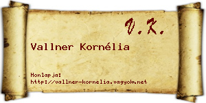 Vallner Kornélia névjegykártya